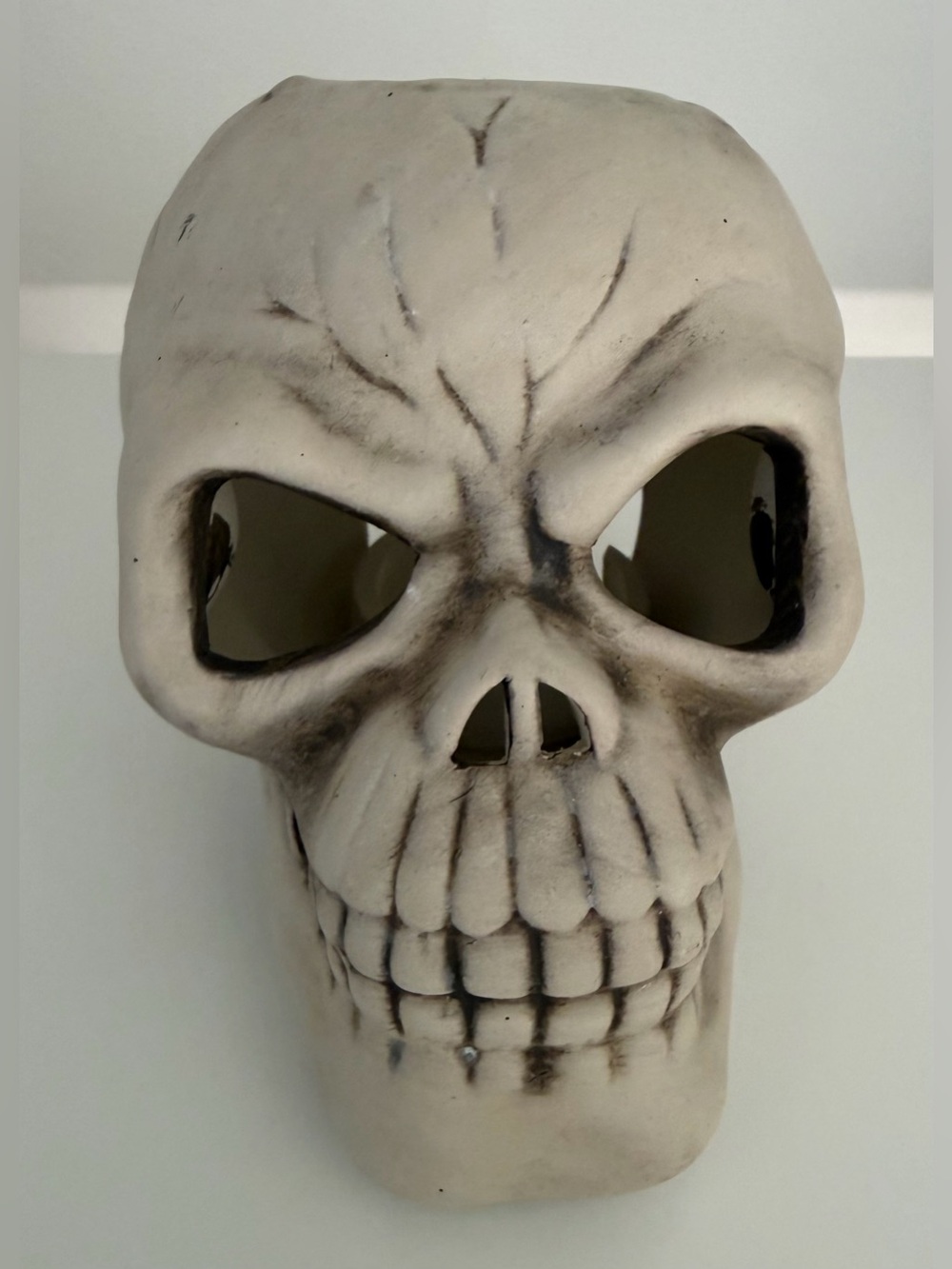 Skull Halloween Candle Holder Skeleton Ceramic Tea Light Tabletop Decorations